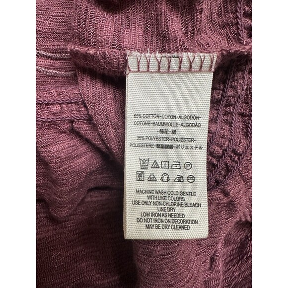 Free People Women's M Jewel Eyelet Peasant Top Long Sleeve Off Shoulder Purple - Picture 6 of 7